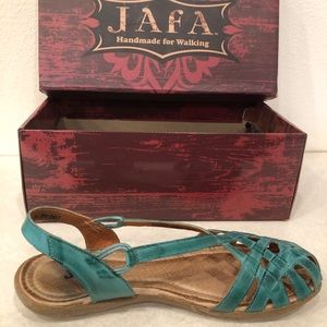 Cute Jafa Sandals. Aqua. Handmade leather.